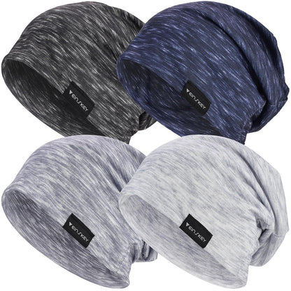 EINSKEY Lightweight Slouchy Beanie for Men Women, Oversize Thin Cotton Skull Cap Chemo Cap Night Sleeping Hat for All Seasons
