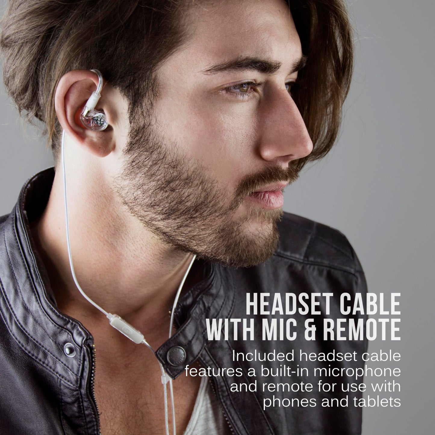 MEE audio M6 PRO In Ear Monitor Headphones for Musicians, 2nd Gen Model With Upgraded Sound, Memory Wire Earhooks & Replaceable Cables, Noise Isolating Professional Earbuds, 2 Cords Included (Clear)