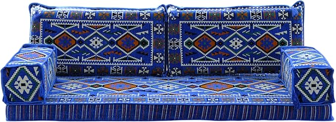 mysticalanatolia Arabic Majlis Sofa – 75x27x4 inch Floor Seating Convertible
