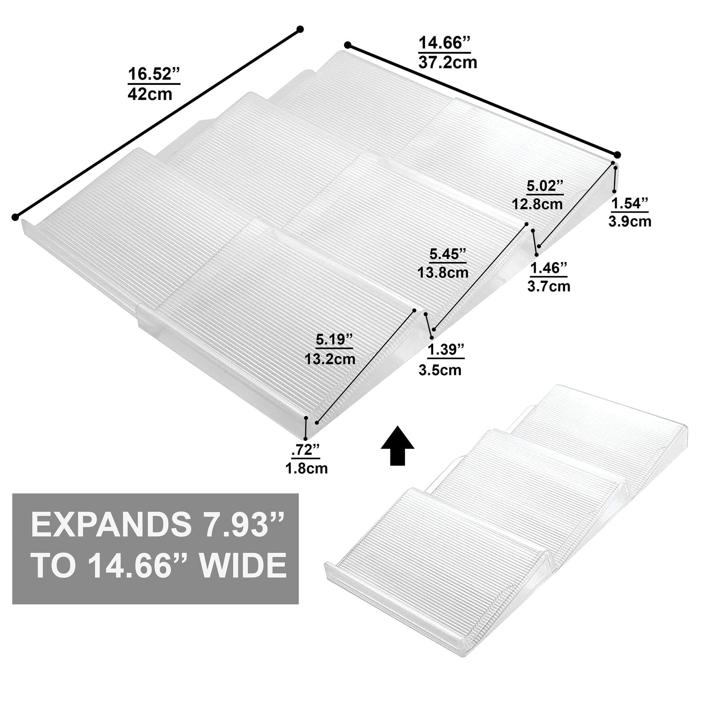 BaHoki Essentials 3 Tier Spice Rack- Kitchen Drawer Organizer - Clear Plastic Storage Rack for Kitchen Pantry - Perfect for Salt, Pepper, Spices and Seasonings