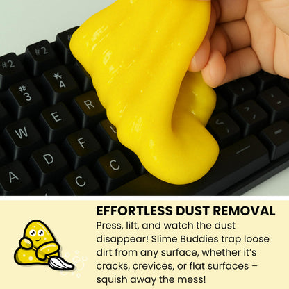 Slime Buddies Car Cleaning Gel Putty - Lemon Scented Interior Detailing Tool for Cup Holders, Air Vents & Keyboard - Reusable Auto Detailing Accessories - Dust Remover Goop - Gifts for Men Women