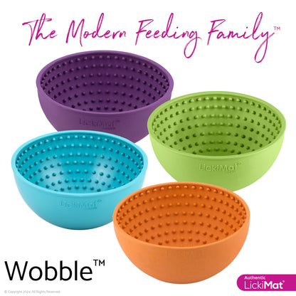 LICKIMAT Wobble, Dog Slow Feeder Bowl Lick Mat, Boredom Anxiety Reducer; Perfect for Food, Treats, Yogurt, or Peanut Butter. Fun Alternative to a Slow Feed Dog Bowl, Turquoise
