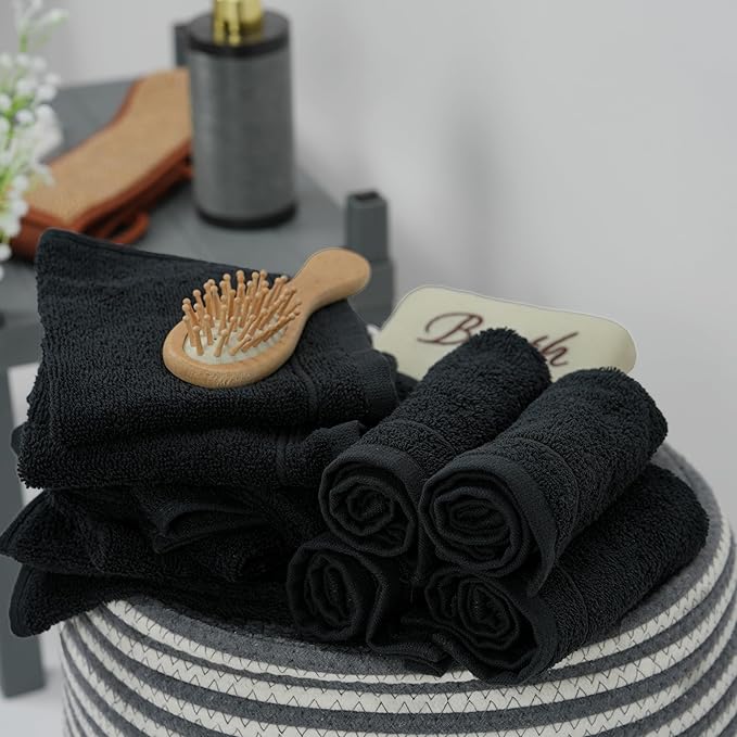 Tens Towels Pack of 60 Washcloths, 12 x 12 Inches, Lighter Weight, Quick to Dry