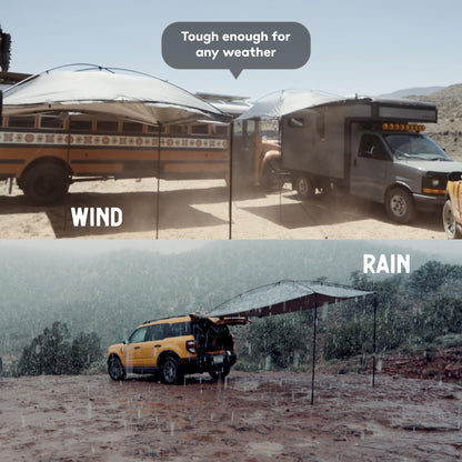 MoonShade and Short MoonWall Bundle, Portable Awning for Increased Shade and Privacy, Lightweight Durable for Large Shade Coverage, Suitable for SUVs, Jeeps, Small Trailers and Vehicles