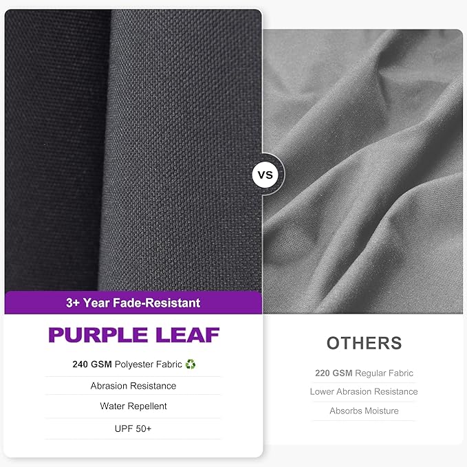 PURPLE LEAF 9.8' X 9.8' Tilting Patio Umbrella with Base Outdoor Cantilever Swivel Square Umbrella with Tilt Aluminum Offset Umbrella with 360-degree Rotation for Garden Deck Pool Patio Grey