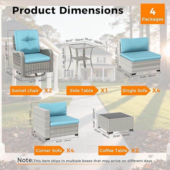 10-Seat Modern Patio Furniture Set