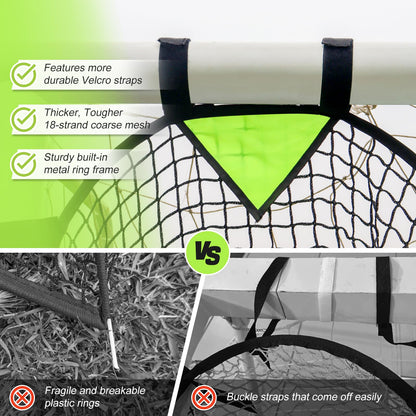 BOHEN Soccer Targets Goal Set of 2pc - Pop-up Portable Top Bins Target - Shooting Accuracy Training Soccer Goal for Endless Fun and Skill Building with Carrying Bag (18" Diameter, Green)