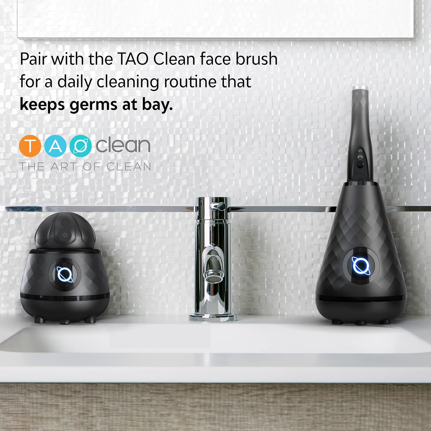 Tao Clean UV Sanitizing Sonic Toothbrush and Cleaning Station, Electric Toothbrush, Dual Speed Setting, White