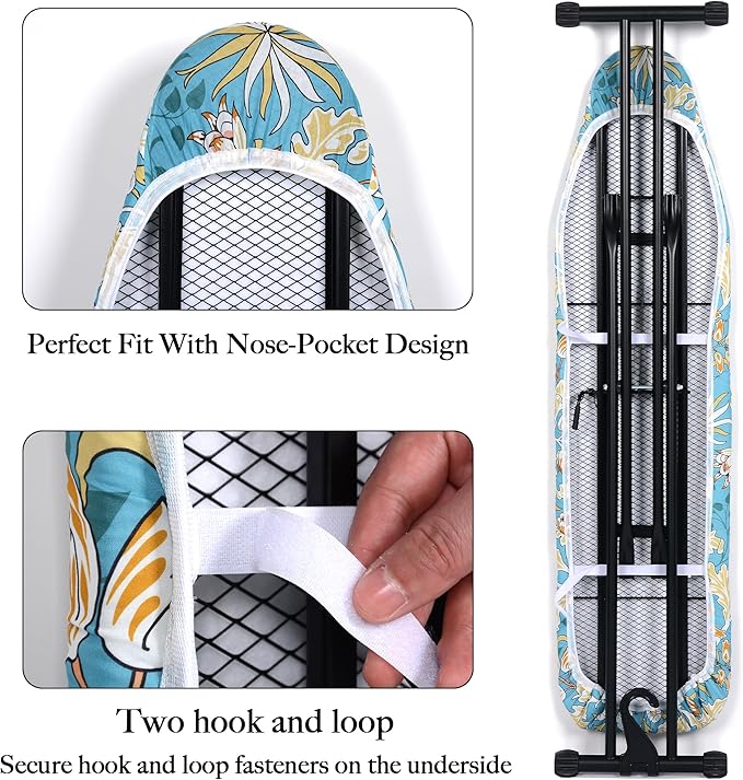 Ironing Board Cover and Pad, Standard Size, Stain-Resistant & Wrinkle-Free