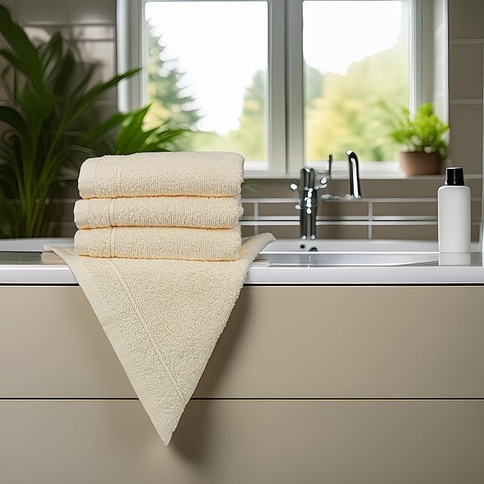 Tens Towels Pack of 12 Washcloths, 12 x 12 Inches, Lighter Weight, Quick to Dry