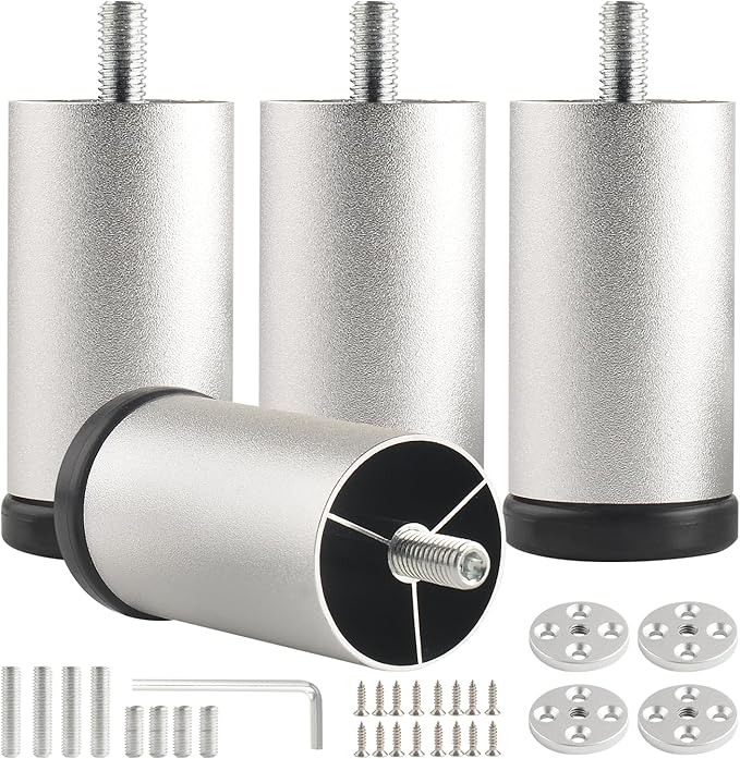 4 Pack Bed Support Legs 3 Inch Silver Furniture Cabinet Metal Legs Replacement