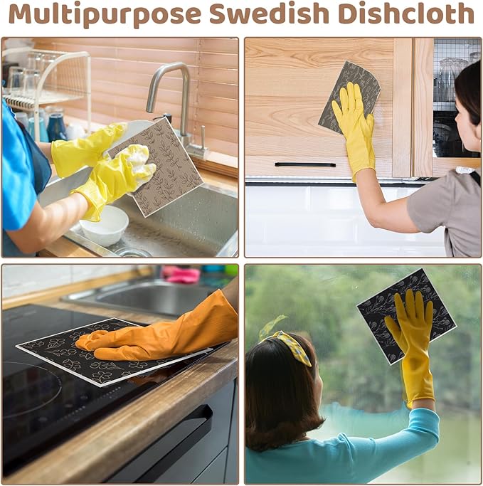 6 Pack Swedish Dishcloths for Kitchen, Swedish Rags Dish Towels