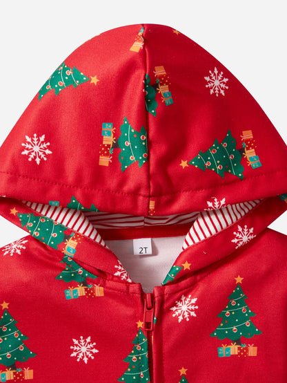 Kids Christmas Sweatshirt Toddler Boys Xmax Clothes Santa Claus Zip up Hoodie Holiday Long Sleeve Tops Winter Tree Shirt 6t 3097-130
