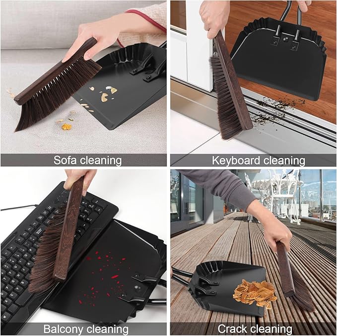 Heavy Duty Black Metal Dust Pan -Handheld Dustpan