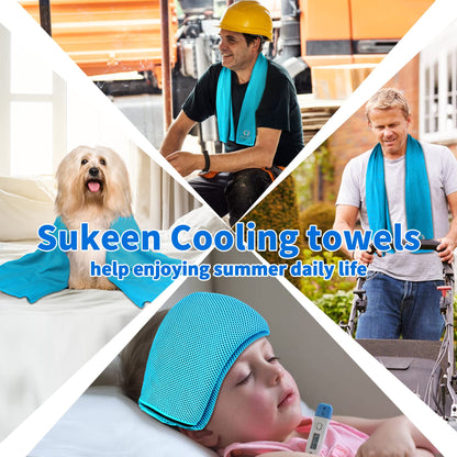 Sukeen Cooling Towels(40"x12") for Neck & Head, Soft Breathable Chilly Towel for Yoga, Golf, Gym, Camping, Running, Workout & More Activities
