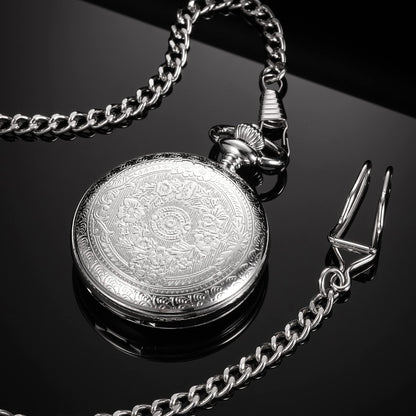 Dad Gift from Daughter to Father Engraved Pocket Watch - No Matter How Much Time Passes, I Will Always Be Your Little Girl (Silver)