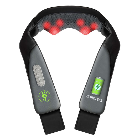 Snailax Cordless Neck Back Massager with Heat - Shiatsu Kneading Back Shoulder Massager Deep Tissue, Portable Massagers for Lumbar, Foot Electric Massage Pillow, Gifts for Men/Women