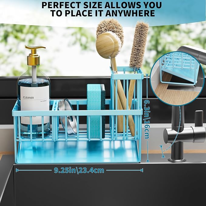 Cisily Blue Kitchen Sink Caddy Organzier