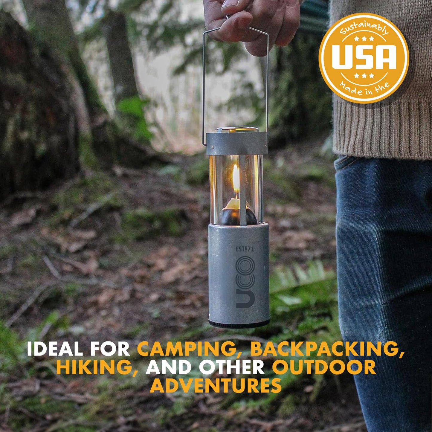 UCO 18-Hour Natural Beeswax Long-Burning Candles for UCO Candle Lanterns and Emergency Preparedness, 20-Pack