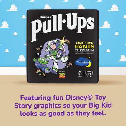 Huggies Pull-Ups, Trainers Night Nappy Pants - Size 6 , 15 kg+ Pull Up Nappies (36 Pants) - Extra Night Time Protection - Support for Consistent Potty Training Routines