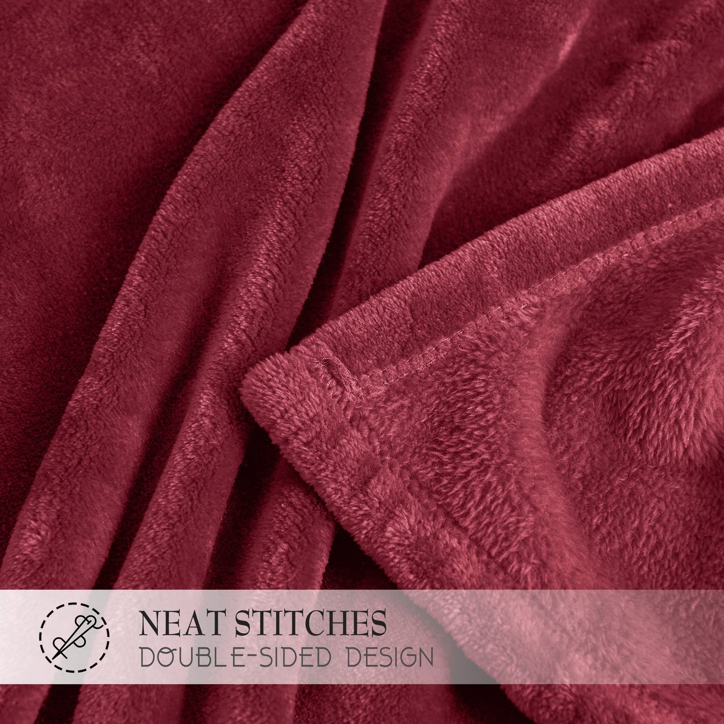 RYB HOME Red Fleece Blanket Soft Warm Cozy Luxury Plush Throws Fuzzy Flannel Blankets for Couch Bed Gift Ideals for Birthday Christmas, Red, W50 x L60 inch