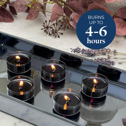 PartyLite Tea Light Candles, Twilight Lavender, Lavender & Tonka Bean with Soft Musk Scent, Gift Set of 12 with up to 4 to 6 Hours Burn Time, Ideal for Home Decor, Gifting & Celebration