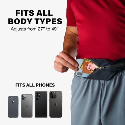 Back Bay Slim Running Belt for Women & Men [Fits ALL Phones], Runners Fanny Pack for Men, Money Belt, Running Gear Gift, Waist Bag Workout Gear, iPhone Runner's Phone Holder Waist Pack