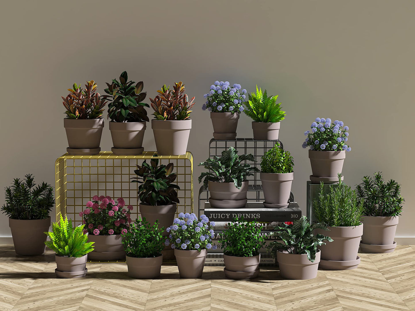 Fcacti 3 Inches Small Grey Terracotta Pots with Saucer, 12 Pack 3" Terra Cotta Planter with Drainage Holes, Small Clay Flower Pots for Plants, Succulents, Crafts, Wedding Favor