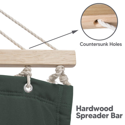 SUNCREAT Hammocks Extra Large Double Hammock with 12 ft Stand, 475lbs Capacity, Outdoor Portable Hammock with Hardwood Spreader Bar, Extra Large Pillow, Gray Green