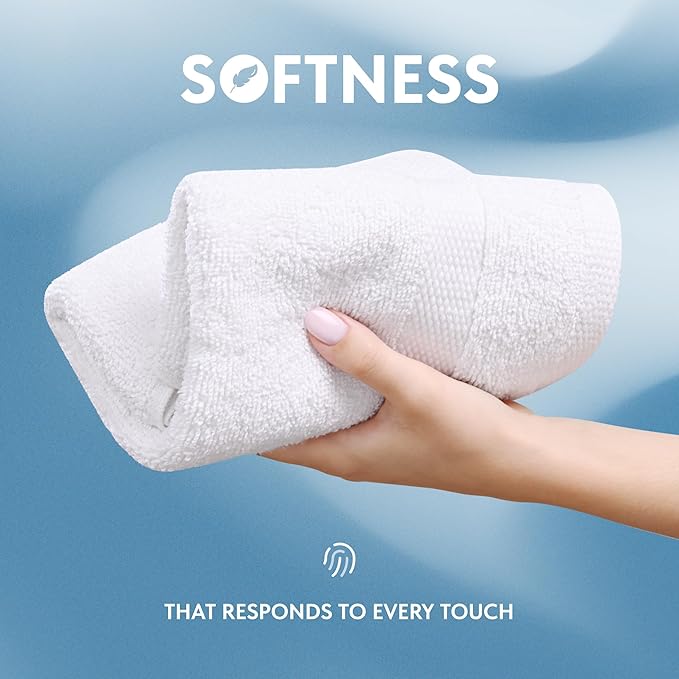White Classic Luxury Cotton Washcloths 13x13 Inch