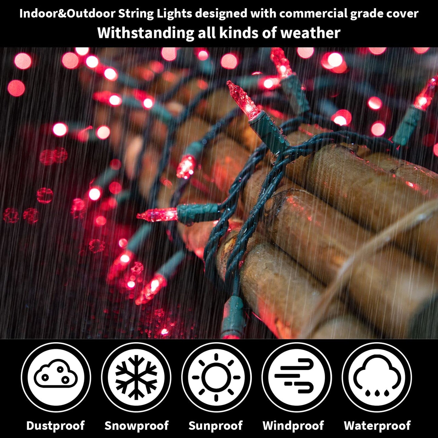 LAMPHOME Pink Christmas String Lights, 100 Count 19.6 FT Mini Valentine's Lights, Waterproof Pink Lights for Indoor Valentine's Day Garland Wedding Party Festival Xmas Tree Decoration