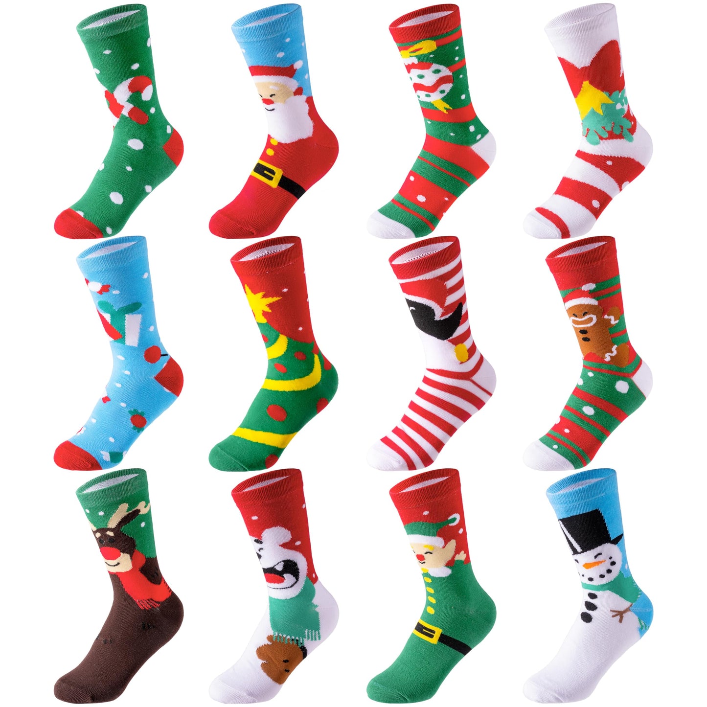 JOYIN 12 Pairs Christmas Socks for Women, Men with Box Christmas Gifts for Teens, Women and Men as Holiday Gifts