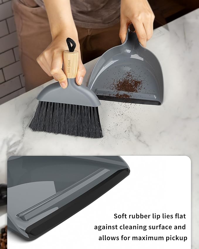 MR.SIGA Mini Dustpan and Brush Set, Portable Cleaning Brush and Dustpan Combo