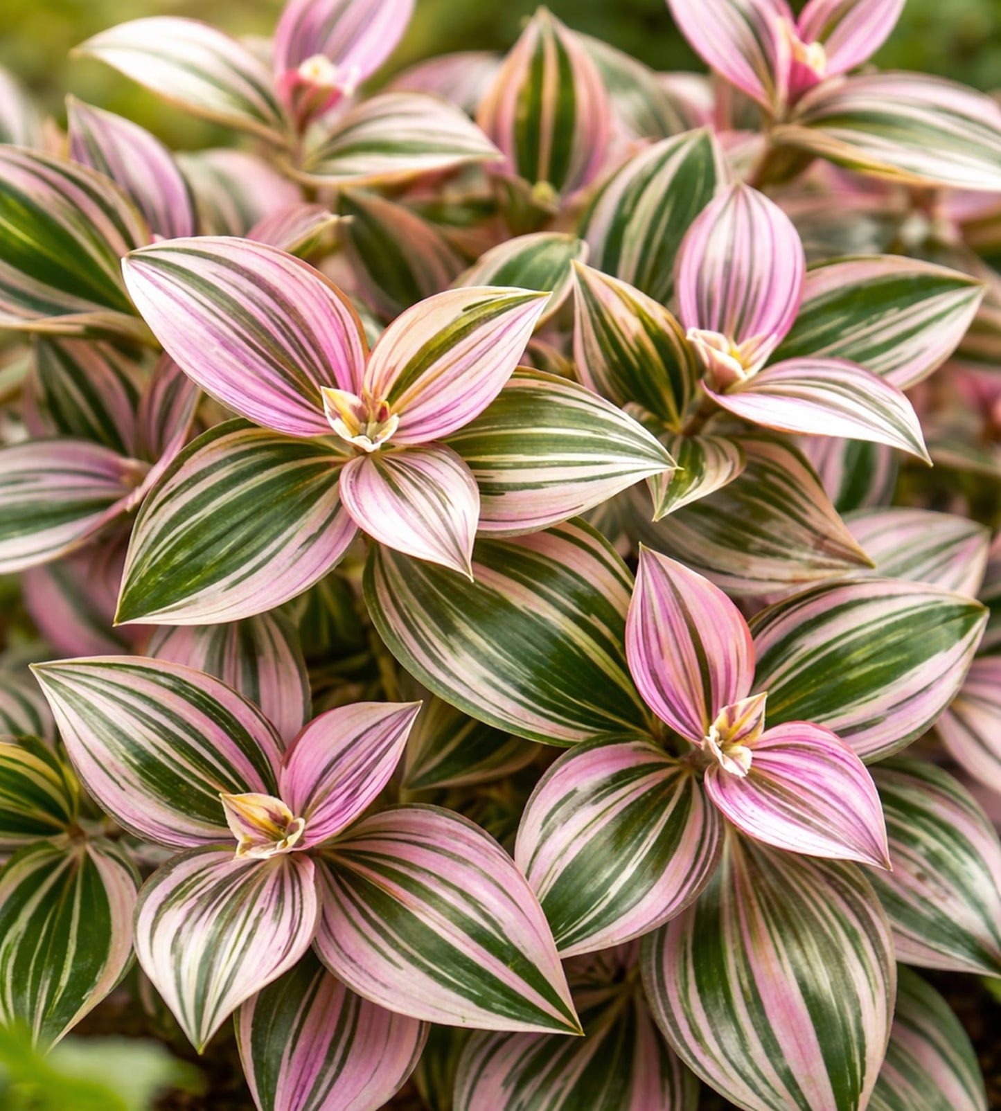 2 Tricolor Wandering Jew Cuttings (Tradescantia Tricolor) – Live Plant Cuttings for Growing – Pink, White & Green Variegated Houseplant – Easy to Root
