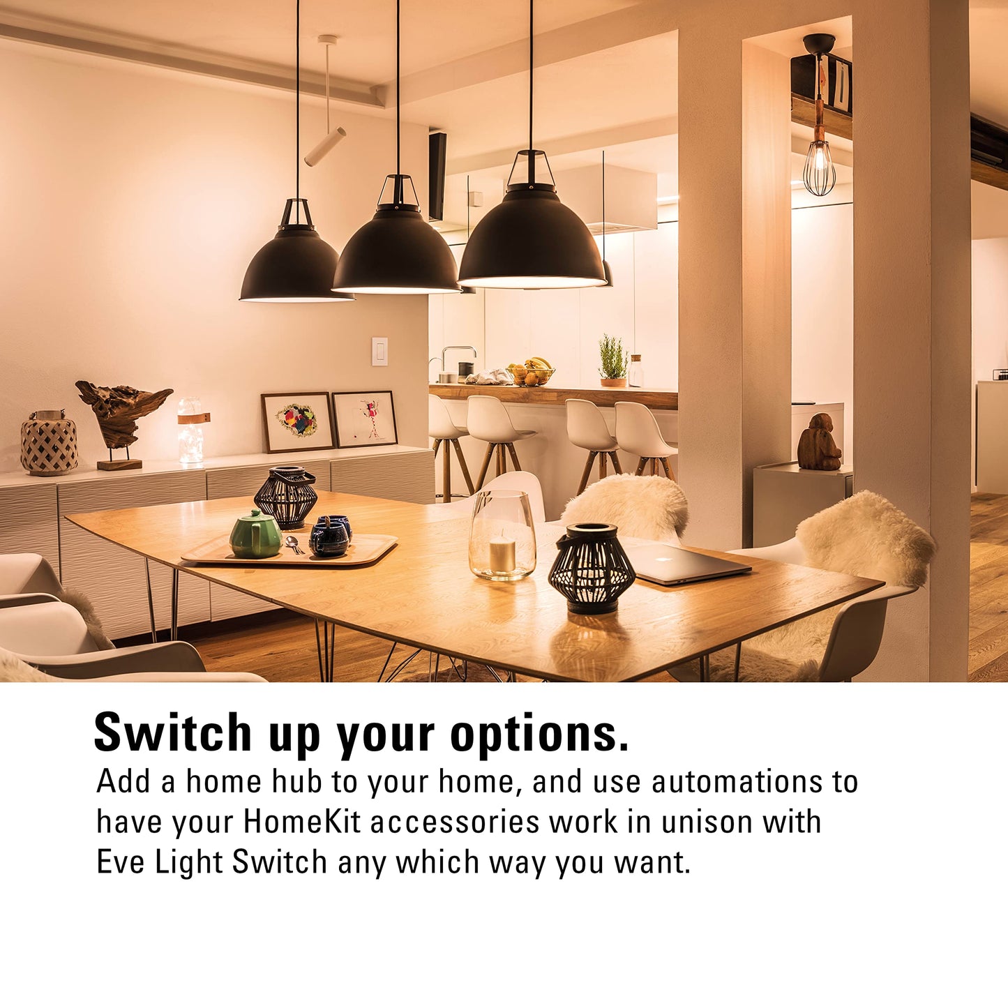 Eve Light Switch (Matter) – Smart Wall Switch for Apple Home, Alexa, Google Home, SmartThings; for Single-Pole & 3-Way switches; Thread, Requires Thread Border Router & Neutral Wire; UL-Certified
