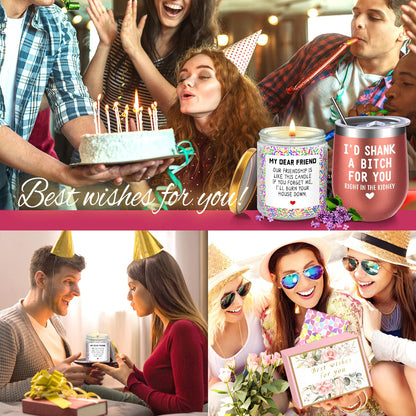 Birthday Gifts for Women Best Friends,Friendship Gifts for Women Her BFF Female Friends Bestie Sister Gift Basket from Sister Lavender Scented Candles 12oz Tumbler