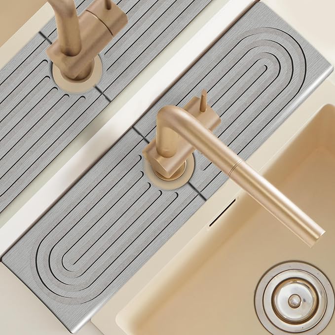 Diatomite Kitchen Sink Water Splash Guard, Modern Stylish Faucet Handle Drip