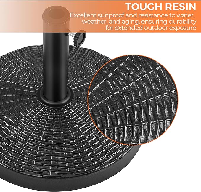 Yaheetech 31lbs Umbrella Base, Heavy Duty Patio Umbrella Base Stand, Round Resin Umbrella Base Stand, Outdoor Market Umbrella Base for Garden, Backyard, Beach