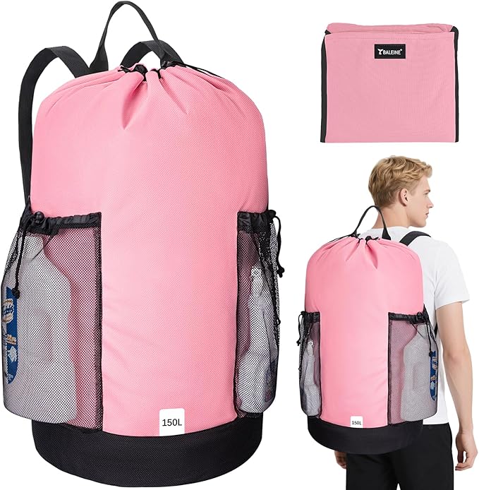 BALEINE 150L Laundry Bag Backpack, 900D Oxford Fabric Large Travel Laundry Bags