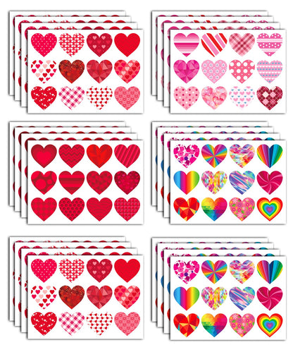 Ozepao 32 Sheets Heart Stickers, 384 Pcs Valentines Day Stickers for Kids, Holiday Sticker for Envelopes, Cards or Gifts Bags Decor (48 Designs 8 Each)