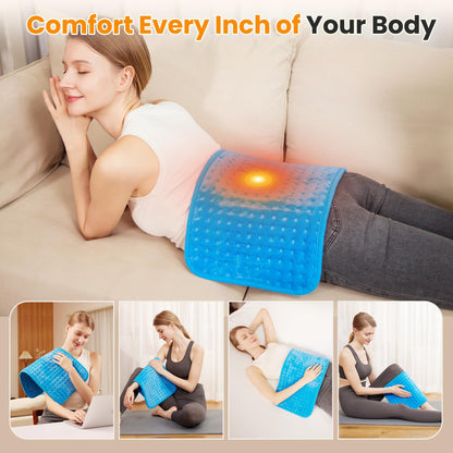 Electric Heating Pad for Back Pain Relief & Cramps - 6 Heat Settings,Auto Shut Off,Moist Heat Options,Portable Heated Pads for Neck/Shoulder Machine Washable Gift for Men Women,Grey,12"x24"