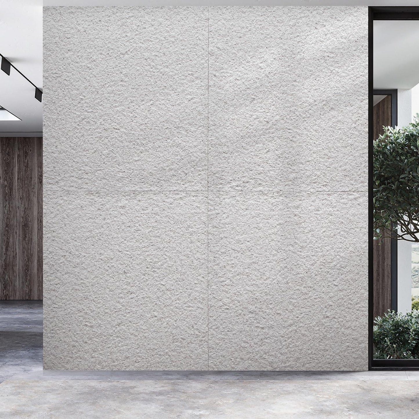 TORURAL 24” x 48” Faux Stone 3D Wall Panels, Clay Manufactured Raised Textured Paneling for Indoors and Outdoors Wall Accent (4, White Granite)
