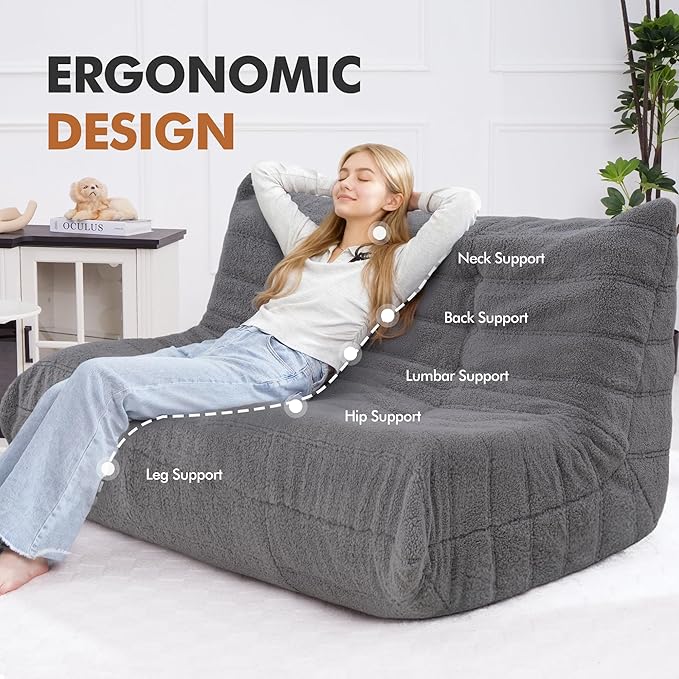 Bean Bag Loveseat Chair Big Sofa Beanbag Chair