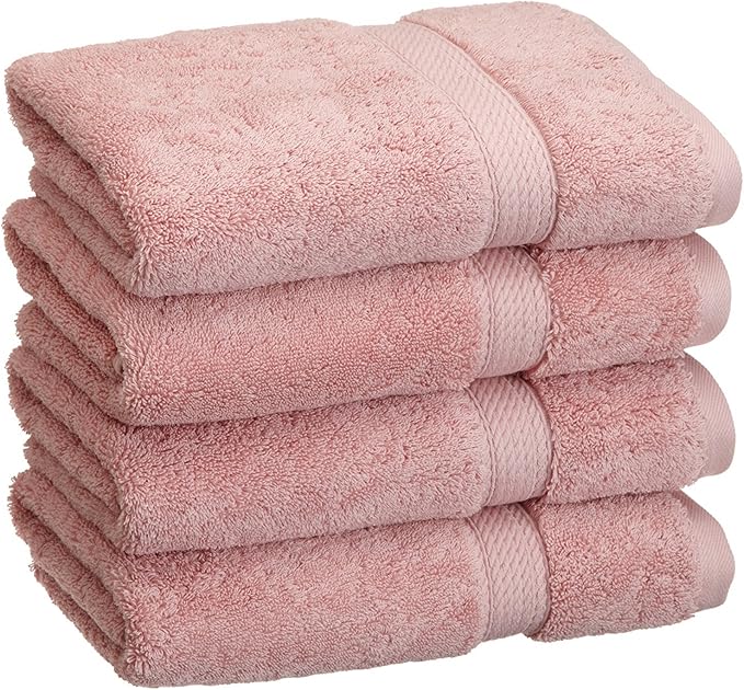 SUPERIOR Egyptian Cotton Pile Hand Towel Set of 4, Ultra Soft Luxury Towels