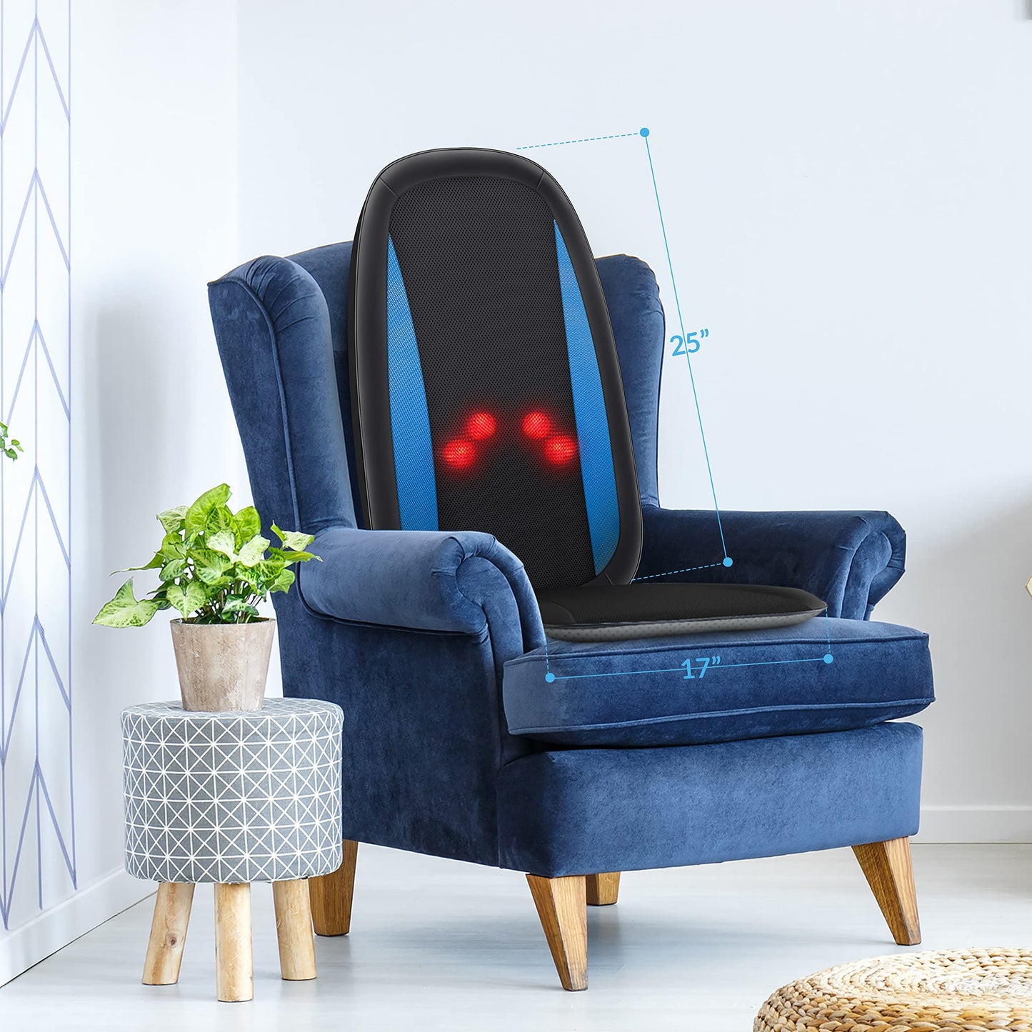 COMFIER Shiatsu Back Massager with Heat,Deep Tissue Kneading Massage Seat Cushion,Massage Chair Pad for Full Back,Body Massager for Home or Office Chair use, Gift