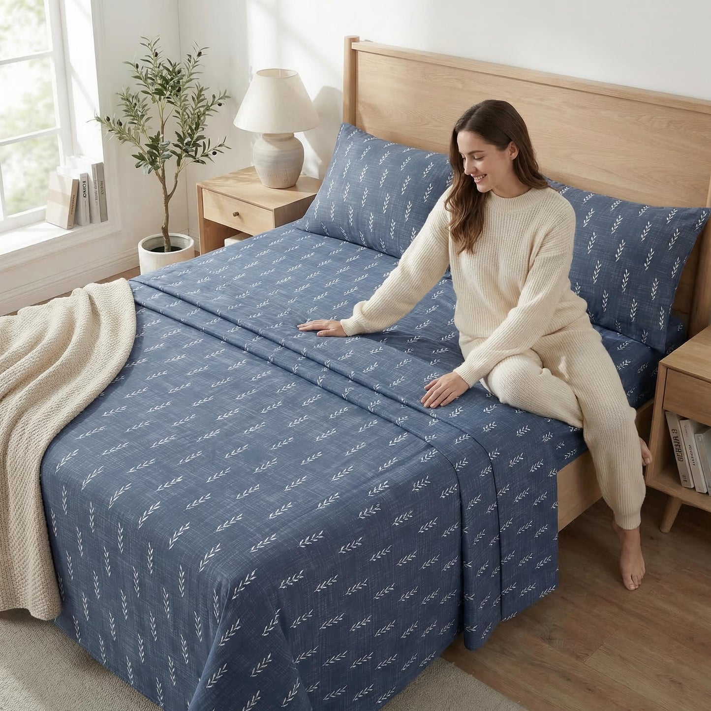 YIYEA Twin Sheets Set, Premium Double Brushed Microfiber Bed Sheet Set for All Season, Soft Breathable, 16" Deep Pocket, Shrinkage and Fade Resistant, 3PC, Twin