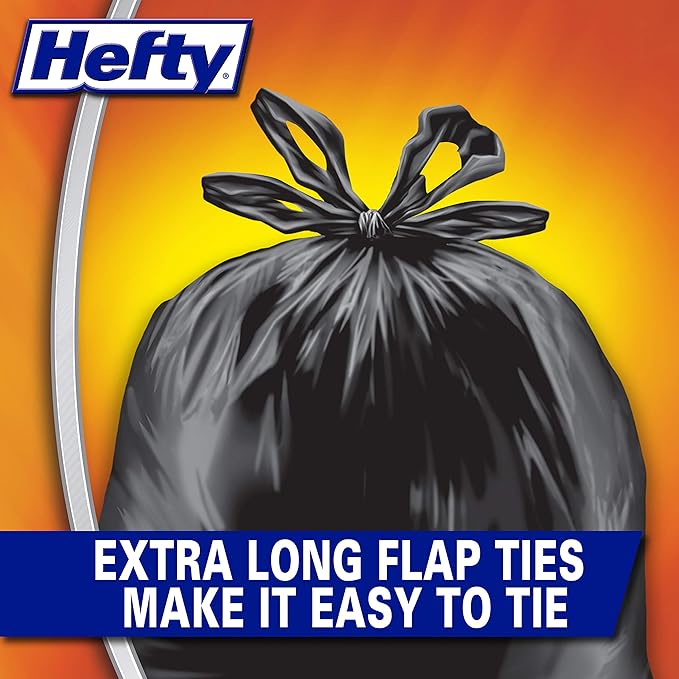 Hefty Load & Carry Heavy Duty Contractor Large Trash Bags, 42 Gallon