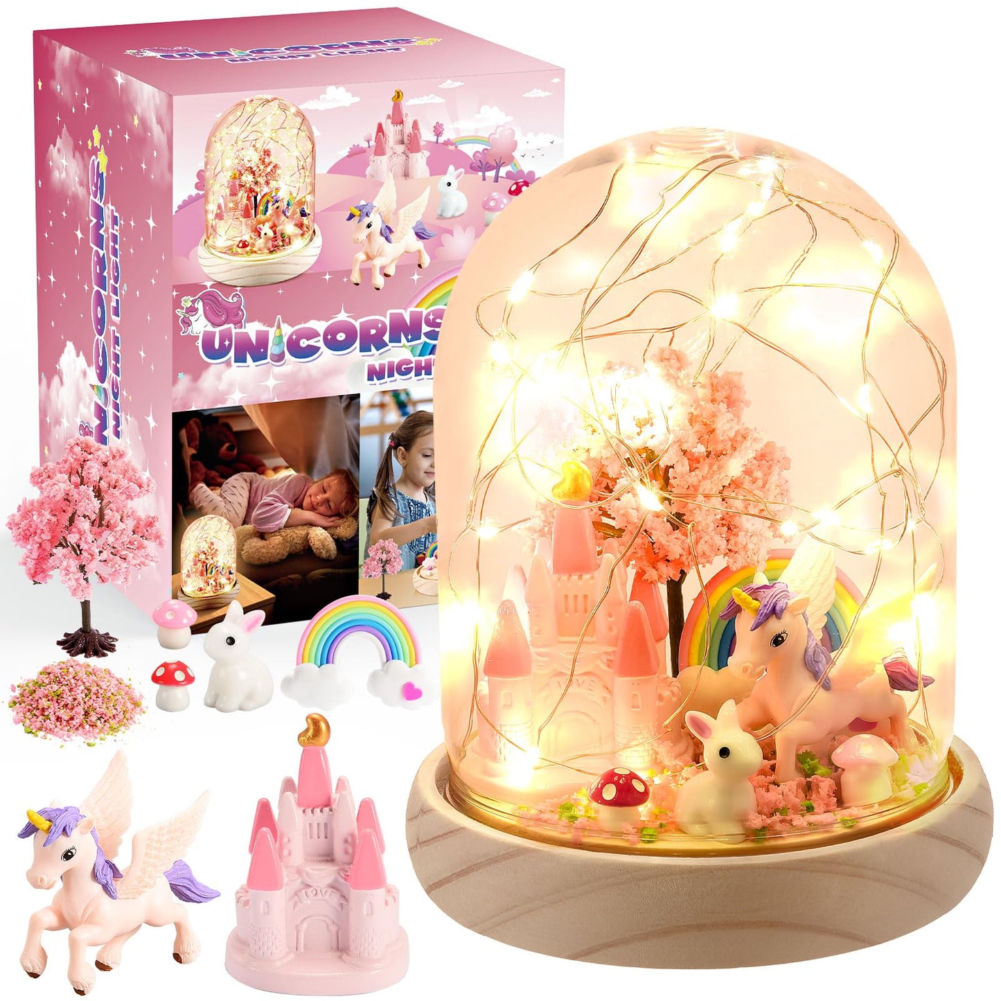 HappyGoLucky Unicorn Gifts for Girls, Craft Kits for Kids Toys Age 3-10 Year Old Girls Gifts Girls Birthday Presents Girls Toys Age 3-9 Best Toys for 3 4 5 6 Year Olds Girls Christmas Xmas Gifts