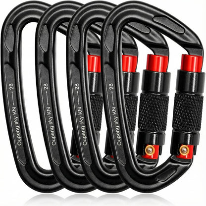 Auto Locking Carabiner Clips - 28KN (6172lbs) Heavy Duty Caribeaners ，4PCS Large Carabiner Clip for Keychains，Hammock，Camping, Gym, Hiking, Outdoor ，Dog Leash