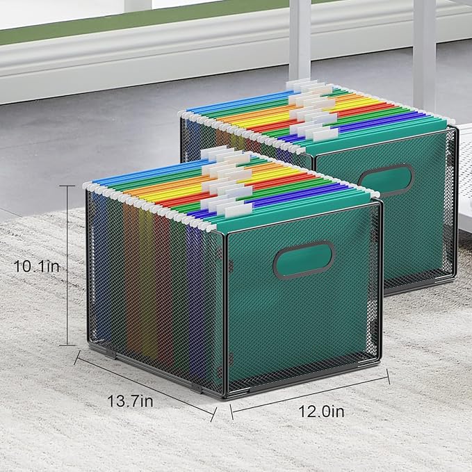 samstar 2 Pack Hanging File Organizer, Mesh File Folder Box Filing Box File